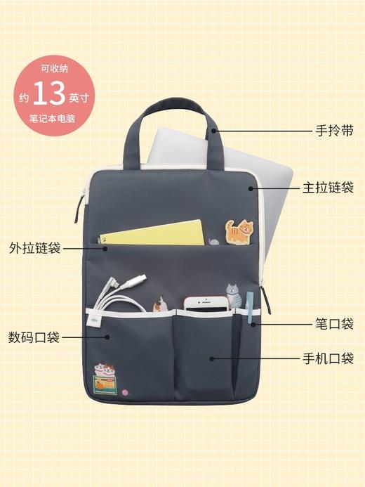 日本LIHIT LAB.喜利Cat's Daily可爱猫咪多功能手提包平板电脑包手拎包 商品图1