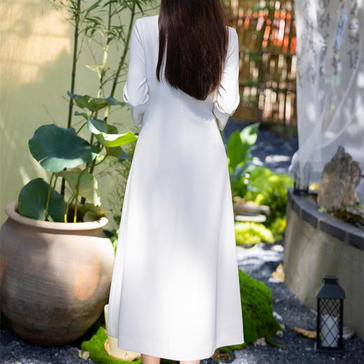 FLZD-23162波西米亚民族风刺绣花朵立领印花褶皱修身显瘦百搭长裙连衣裙女 商品图4