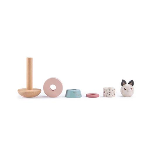 法国 Moulin Roty 雨后系列感官发展小猫木制堆叠玩具-715365 商品图3