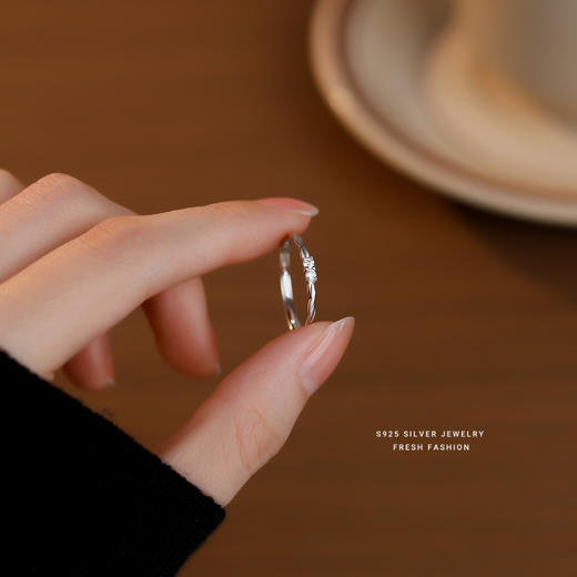 【美素】S925银素圈冷淡风麻花锆石戒指【YXS-K1465】 商品图1