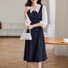 裁缝学苑AS124假两件拼接连衣裙纸样女装长袖翻领衬衫裙子样板图 商品缩略图4