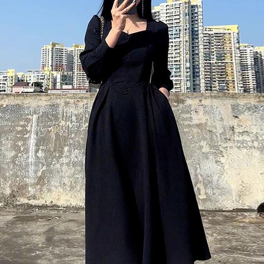 裁缝学苑AS123 茶歇法式方领收腰连衣裙纸样女装长袖长裙子打版板 商品图2