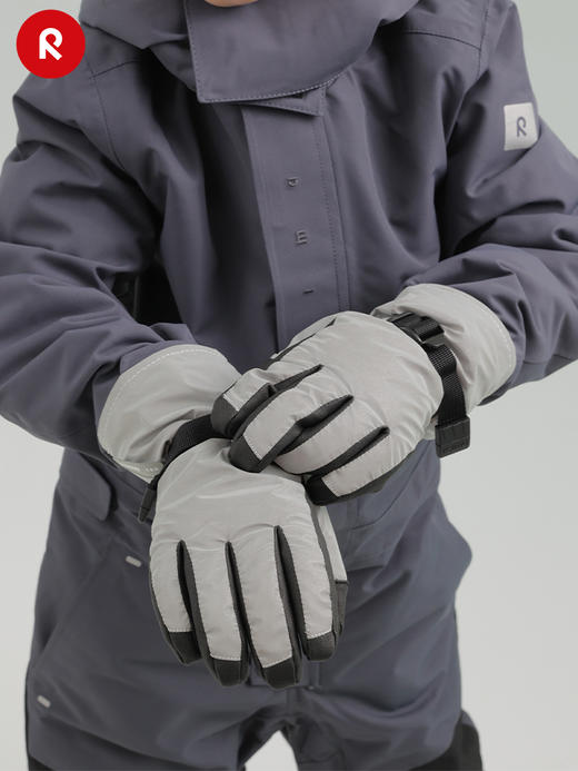 reima男女儿童户外分指手套大童年冬季新款抓绒反光保暖耐磨 商品图1