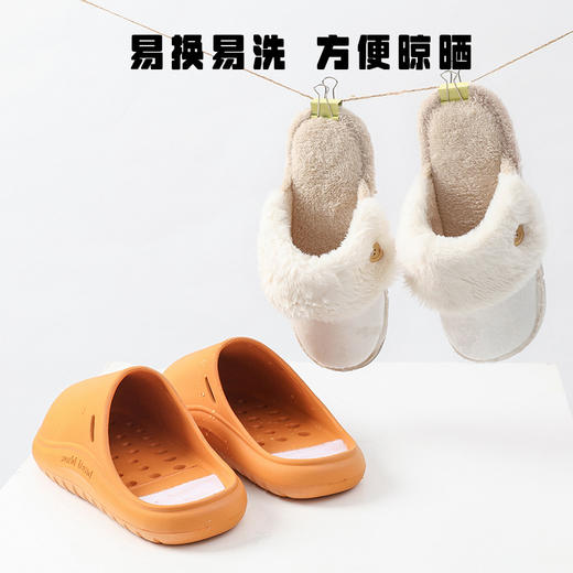 【不怕水的拖鞋】可拆洗棉拖鞋，居家居防滑防水保暖棉拖TL-H200 商品图3