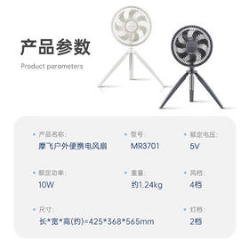 【小家电】摩飞 无线便携电风扇 MR3701 HF