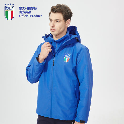 意大利国家队官方商品丨深蓝 新款 三合一冲锋衣男女同款保暖外套 商品图1