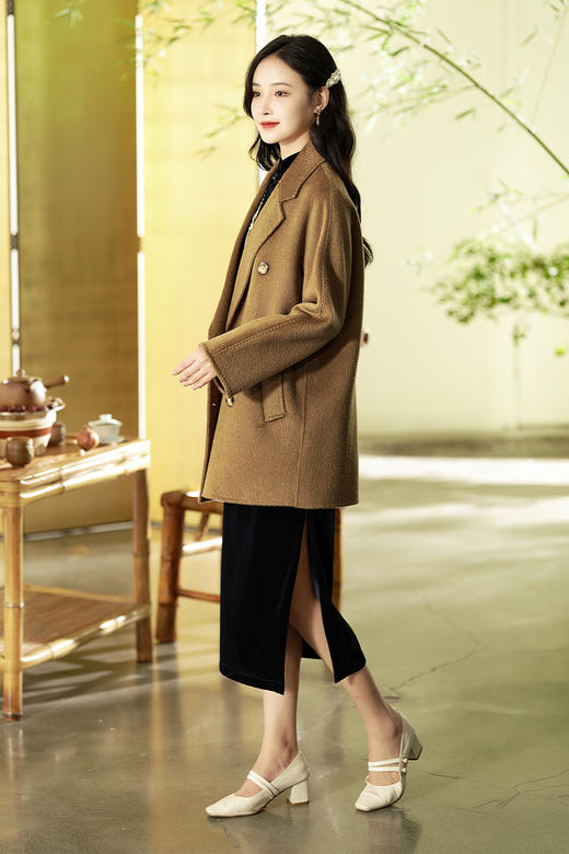 逸红颜明月优选#美拉德大衣『枝白』30%进口骆驼绒+70%澳洲羊毛大衣，轻松穿出松弛感的优雅！ 商品图10