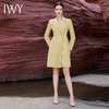 IWY/简约黄色百褶裙西装连衣裙修身收腰秋季新款通勤A字裙Q13329 商品缩略图1