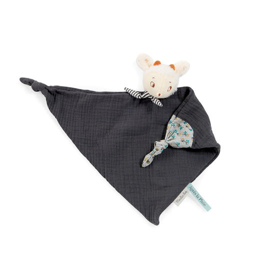 法国 Moulin Roty 雨后系列平纹细布婴儿安抚巾-深灰色小绵羊-715017 商品图1