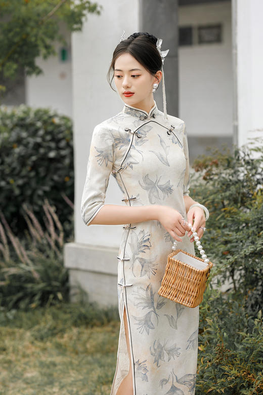 ZAYS-701年轻款改良竹节麻旗袍时尚气质复古日常连衣裙旗袍 商品图5