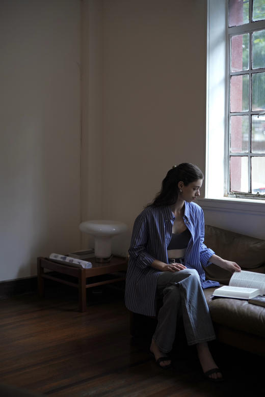 my dark blue striped shirt 商品图0