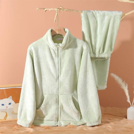 梦芭蒂睡衣套装长袖长裤经典圆领可爱加绒加厚女士家居服春秋2023细绒紧密家居服 商品图1