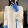 QHJY-JY659女装慵懒风半高领100羊毛衫 秋冬保暖宽松针织毛衣绒毛打底衫外套 商品缩略图2