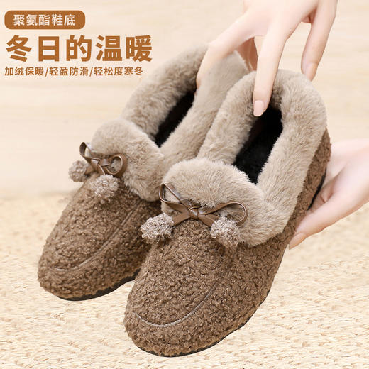 冬季爆款【时髦网红毛毛鞋】休闲加绒棉鞋  轻便保暖雪地靴 一脚蹬豆豆鞋 中老年 商品图0