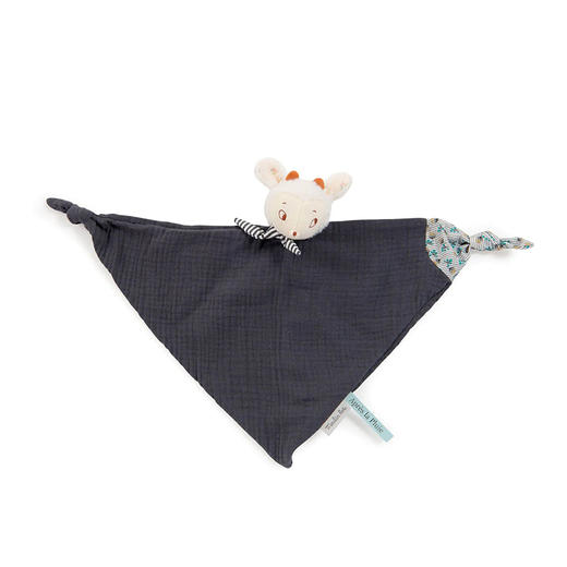 法国 Moulin Roty 雨后系列平纹细布婴儿安抚巾-深灰色小绵羊-715017 商品图0