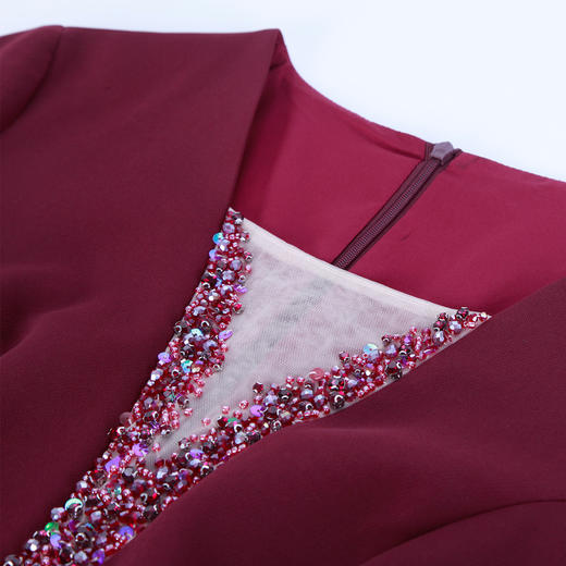 NG864斯尔丽2023秋季新款优雅钉珠镶钻灵动飘逸连衣裙 商品图4