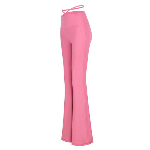 跃牌【化蝶双飞】系列 裸感高腰微喇阔腿裤跑步运动健身细带交叉瑜伽裤 TM0138 商品图5