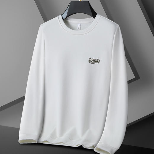 【新款DX】大依优型大码加绒卫衣圆领长袖加肥加大休闲运动上衣男打底衫胖子 商品图1