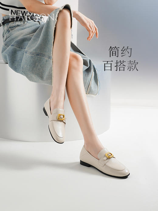 【自营】哈森 乐福鞋女2023年秋季新款休闲一脚蹬单鞋 HL232510 商品图2