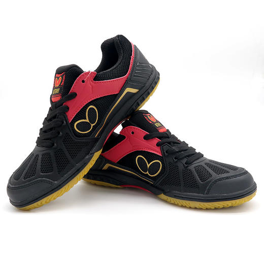 蝴蝶Butterfly LEZOLINE-12-02 高档室内乒乓球鞋 乒乓球运动鞋 黑红色 商品图0