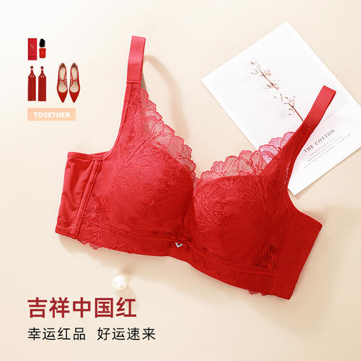 【商场同款】熳洁儿 小胸聚拢蕾丝文胸云感棉无钢圈中厚杯23701530 商品图5