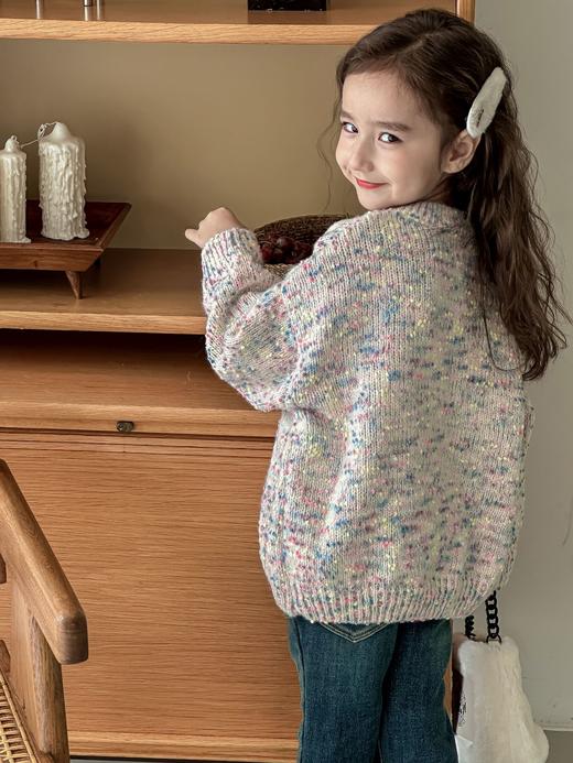 【精湛的编织工艺，展现时尚与个性！】女童彩点球球毛衣2023冬装新款时髦彩点棉抗起球针织衫儿童毛线衣lm 商品图4