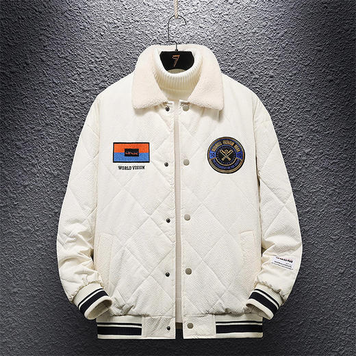 【新款DSY】大依优型大码夹棉外套薄棉服翻领棉衣大码男装宽松潮流男士加肥加大胖子上衣保暖 商品图1