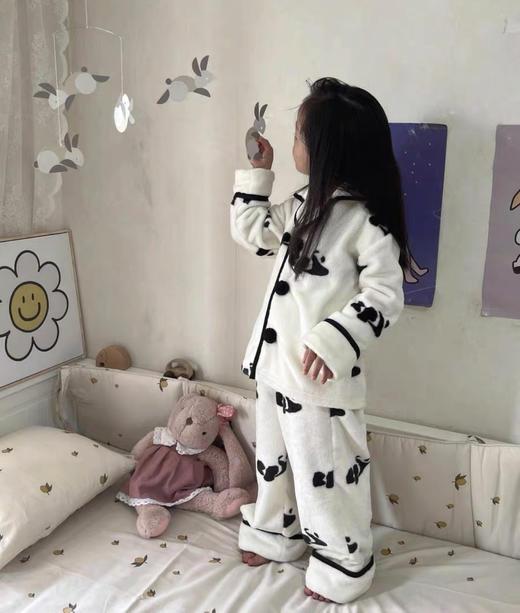 MOMMY KIKO 法兰绒家居服套装 法兰绒熊猫嘭嘭/满印狗 商品图7