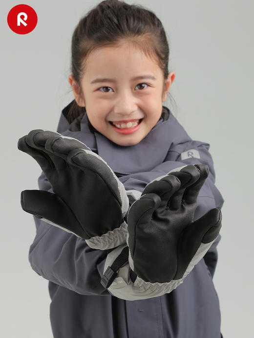 reima男女儿童户外分指手套大童年冬季新款抓绒反光保暖耐磨 商品图2