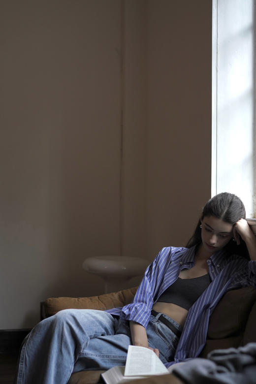 my dark blue striped shirt 商品图3