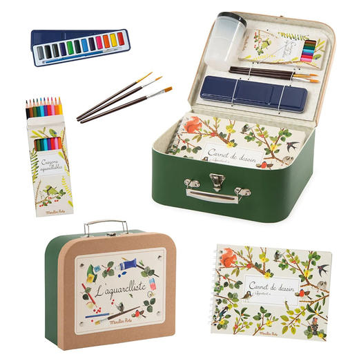 法国 Moulin Roty 花园系列儿童大自然发现小小绘画家水彩手提箱-712415 商品图2