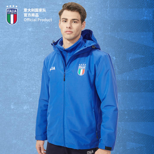 意大利国家队官方商品丨深蓝 新款 三合一冲锋衣男女同款保暖外套 商品图0