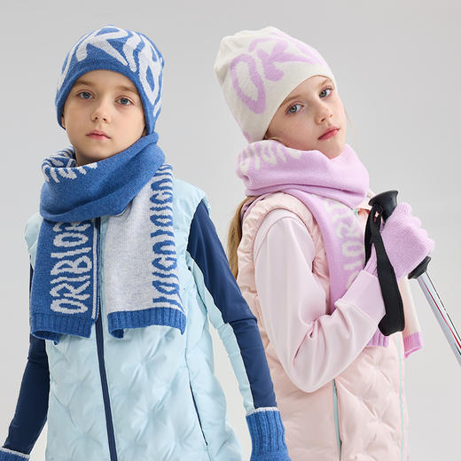【清仓 不退换】Oribigo儿童字母羊毛帽/羊毛围巾 | 保暖舒适、时尚百搭【HZ】 商品图0