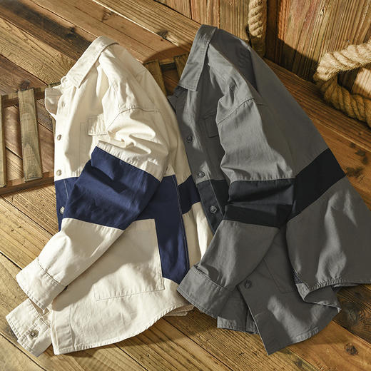 秋季新品潮流日系长袖衬衫男痞帅休闲男装潮牌工装衬衣   AY-DCZ122【Z122】* 商品图3