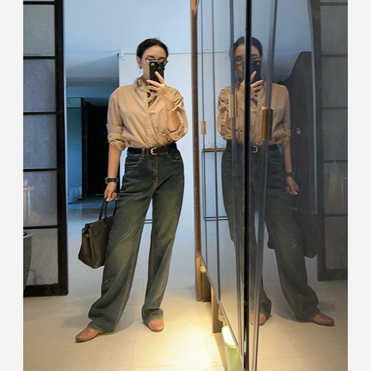 【特价商品不退不换】【可可推荐】复古回潮 直筒牛仔裤 拉长腿部|修饰腿型 篙腰弹力 宽松有度 舒适佰搭 商品图9