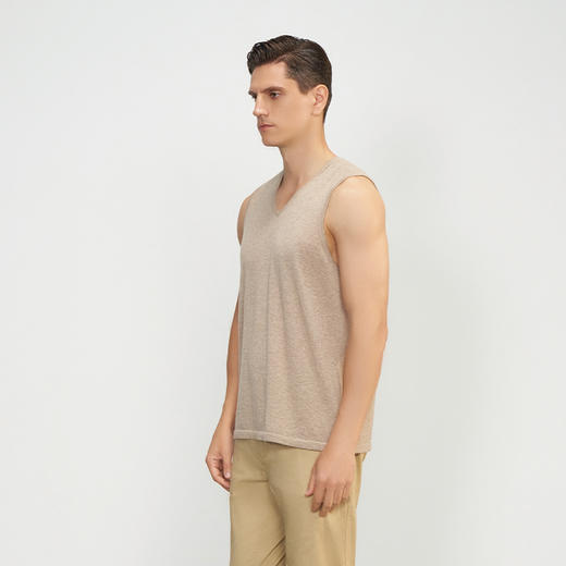 【小山羊绒内衣男士背心】METTE羊绒世家秋冬男圆领小山羊绒背心轻薄纯色保暖毛衣 商品图2