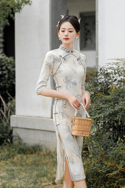 ZAYS-701年轻款改良竹节麻旗袍时尚气质复古日常连衣裙旗袍 商品图2