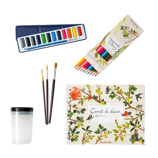 法国 Moulin Roty 花园系列儿童大自然发现小小绘画家水彩手提箱-712415 商品图3