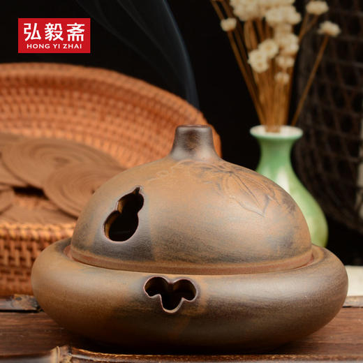 《福炉》陶艺盘香炉 福禄如意 古朴雅韵 商品图0