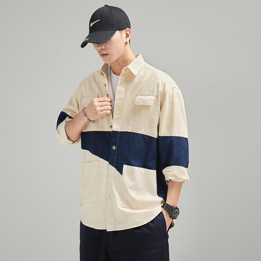秋季新品潮流日系长袖衬衫男痞帅休闲男装潮牌工装衬衣   AY-DCZ122【Z122】* 商品图1