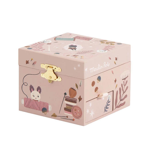 法国 Moulin Roty 雨后系列小女孩粉色手饰音乐盒-715105 商品图1