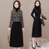 新款时尚套装裙中长裙时尚两件套连衣裙打底裙短款格纹外套QYM-TYH-239903-Y 商品缩略图2