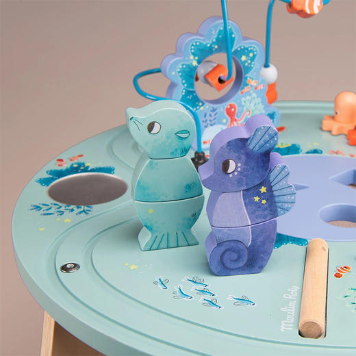 法国 Moulin Roty 儿童益智木制玩具小圆桌套装-676380 商品图5