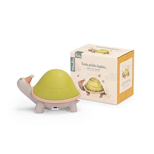 法国 Moulin Roty 三只邦尼兔系列婴儿室乌龟小夜灯-678201 商品图0