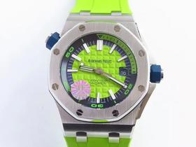 JF厂爱彼皇家橡树离岸系列军绿色款复刻手表一比一手表n厂c厂zf厂vs厂noob厂clean厂测评