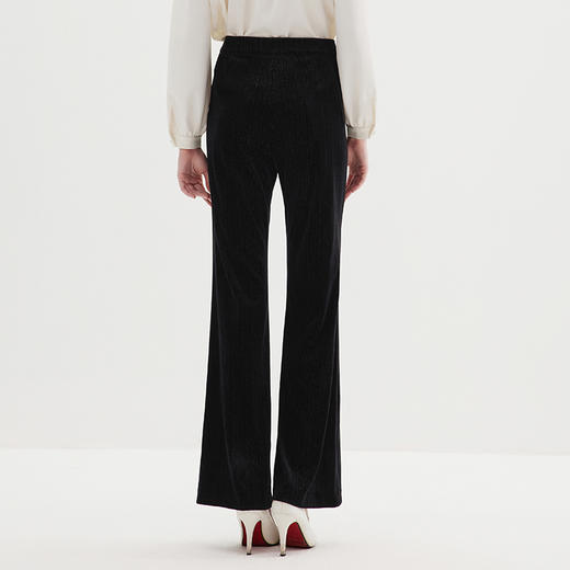 EITIE爱特爱干练通勤OL高腰黑色百搭显瘦微喇长裤休闲裤秋新款C2305208 商品图4