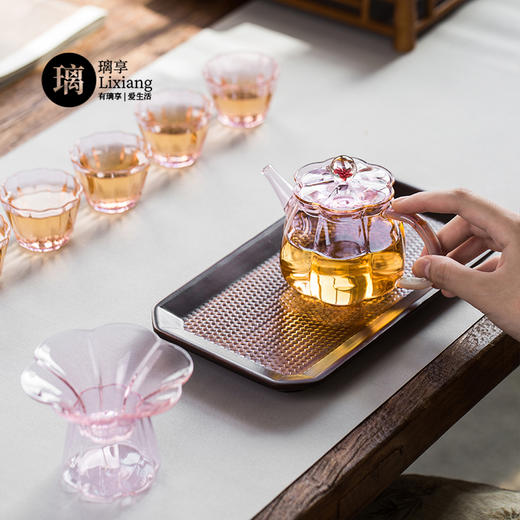 璃享 梅花茶壶  玻璃壶一人喝单个功夫茶具日式过滤小泡茶壶家用精致 商品图11