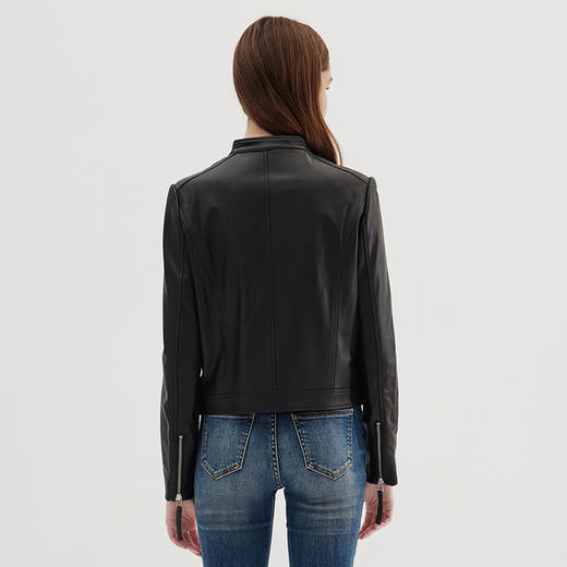 EITIE爱特爱冬季新款机车时尚帅气中性修身显瘦皮衣短外套女7293903 商品图4