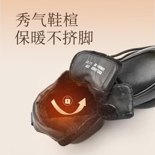 真皮加绒保暖妈妈短靴2023新款冬季马丁靴中年软底休闲防滑女棉鞋23M583-3H 商品图2