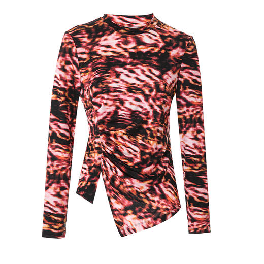 EITIE爱特爱冬季新款修身显瘦百搭印花小上衣7213902 商品图5